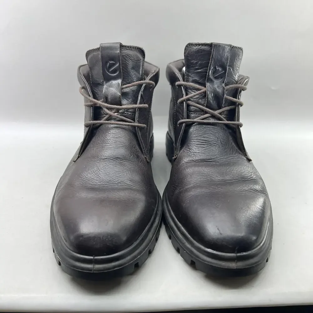 Ecco CityTray Avant Chukka Boots Men Size 12 12.5 US Brown Leather Comfort Shoes